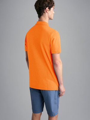 Poloshirt-in-Piqué-Qualität-und-melierter-Optik