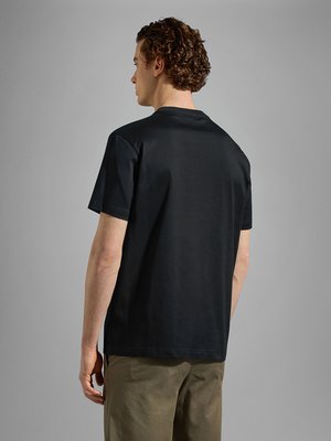 T-Shirt-aus-Baumwolle-mit-Hai-Stickerei-