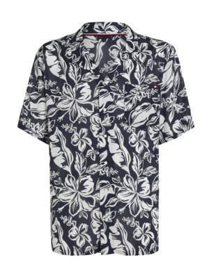 Ultraleichtes Kurzarmhemd mit floralem Print