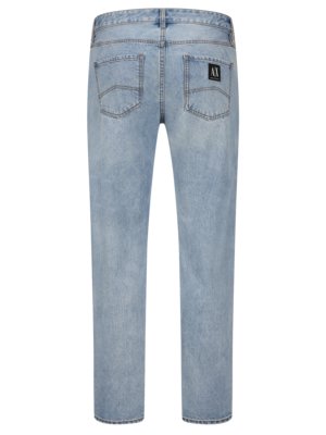 Jeans-in-verwaschener-Vintage-Optik-mit-Distressed-Details,-Slim-Fit
