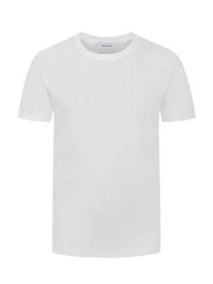 Unifarbenes-T-Shirt-aus-Baumwolle-mit-O-Neck