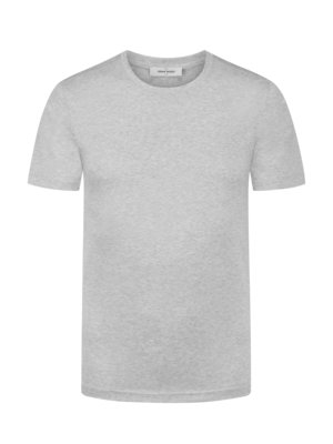 Meliertes-T-Shirt-aus-Baumwolle-mit-O-Neck