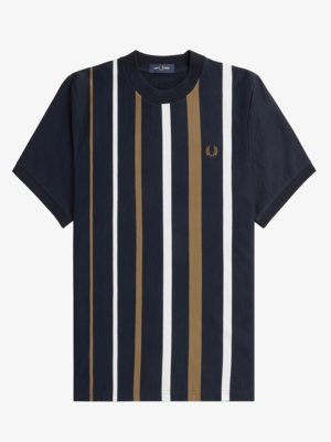 T-Shirt aus Baumwolle mit breitem Streifen 