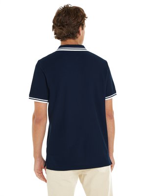 Piqué-Poloshirt-mit-Streifen-Akzenten-und-Logo-Stickerei