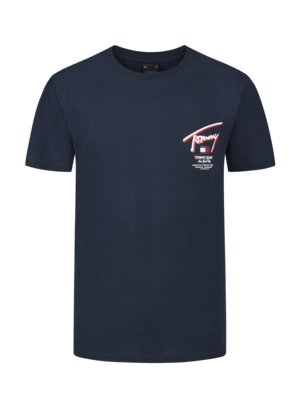 T-Shirt-mit-Label-Print-auf-Vorder--und-Rückenseite