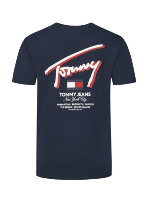 T-Shirt-mit-Label-Print-auf-Vorder--und-Rückenseite