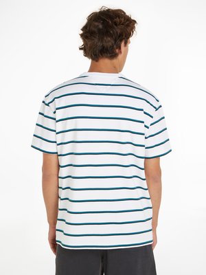T-Shirt aus Baumwolle mit Ringel-Muster und Brusttasche