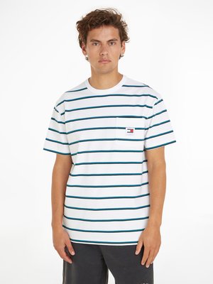 T-Shirt-aus-Baumwolle-mit-Ringel-Muster-und-Brusttasche