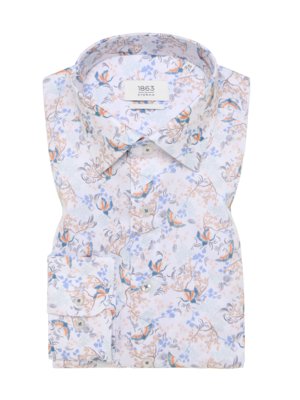 Hemd-aus-Baumwolle-mit-floralem-Print,-Modern-Fit