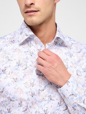 Hemd aus Baumwolle mit floralem Print, Slim Fit