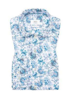 Hemd mit floralem Print aus Baumwolle-Leinen-Mix, Modern Fit