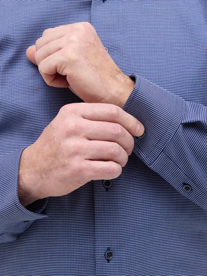 Hemd mit Hahnentritt-Muster und Kentkragen, Slim Fit