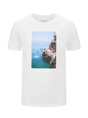 Homewear T-Shirt aus Bio-Baumwolle mit mediterranem Motiv