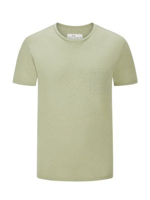 Homewear T-Shirt aus meliertem Baumwoll-Leinen-Mix