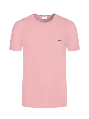 T-Shirt-aus-Pima-Baumwolle-mit-Logo-Aufnäher