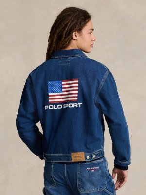 Jeansjacke aus Baumwolle mit Backprint