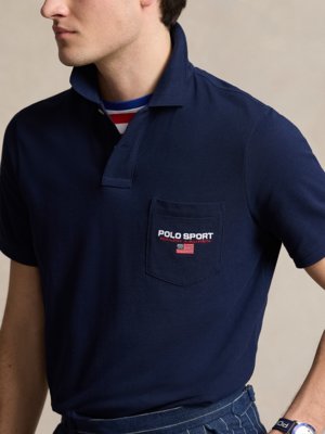 Poloshirt Piqué mit Brusttasche, Classic Fit 