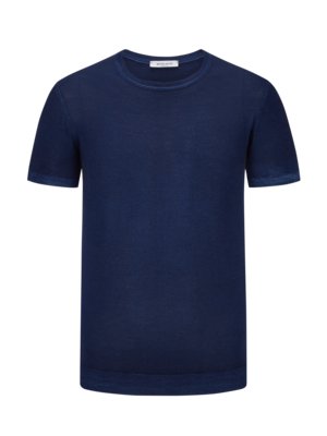 Leichtes-T-Shirt-aus-Merinowolle-in-Bicolor-Optik