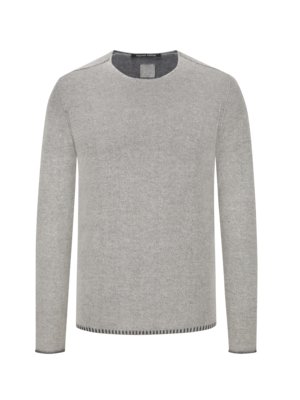 Leichter-Pullover-in-Doubleface-Aufmachung-mit-O-Neck