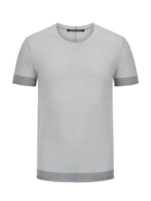 Softes-Strick-T-Shirt-mit-Ringelstreifen-und-Kaschmiranteil
