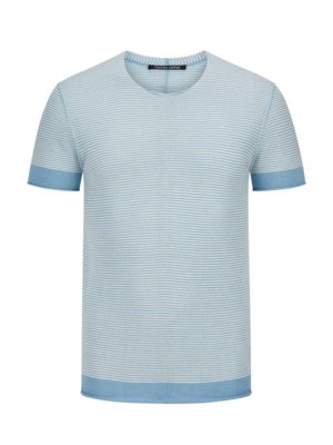 Softes-Strick-T-Shirt-mit-Ringelstreifen-und-Kaschmiranteil