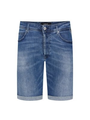 Jeans-Shorts-mit-Umschlag-und-Stretchanteil