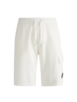 Fleece-Shorts mit Label-Patch am Bein und Cargotasche