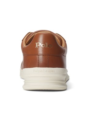 Low Top Sneaker aus Glattleder mit Poloreiter-Gravur