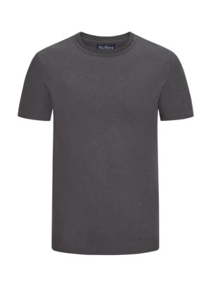 Unifarbenes Strickshirt aus Leinen-Baumwolle-Mix