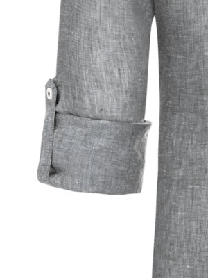 Leichtes-Leinenhemd-in-melierter-Optik-mit-Brusttasche