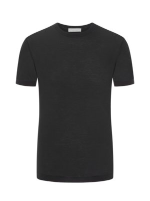 Unifarbenes-T-Shirt-in-Krepp-Qualität