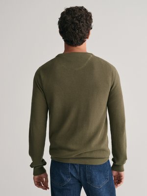 Leichter Pullover in Piqué-Struktur aus Baumwolle