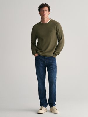 Leichter-Pullover-in-Piqué-Struktur-aus-Baumwolle