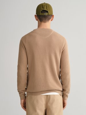 Leichter-Pullover-in-Piqué-Struktur-aus-Baumwolle