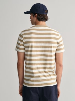 Softes T-Shirt mit Ringelstreifen und Label-Schriftzug