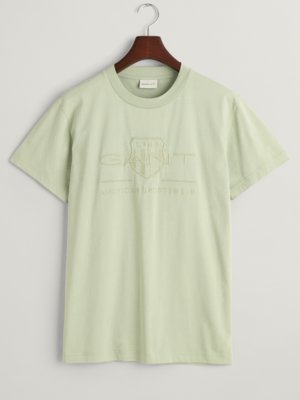 T-Shirt-aus-Baumwolle-mit-großer-Bruststickerei-