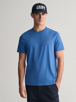 T-Shirt-aus-Baumwolle-mit-Logo-Stickerei-
