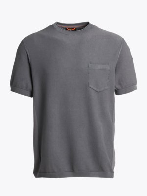 T-Shirt-in-Strick-Qualität-mit-Logo-Patch