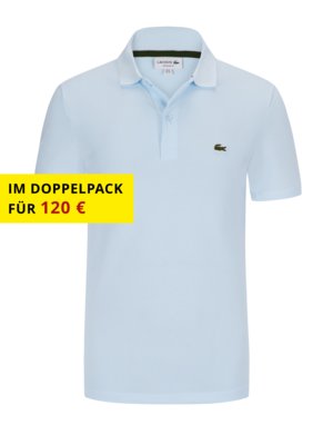 Stretch-Poloshirt-in-Waffelpiqué-mit-Krokodil-Aufnäher,-Regular-Fit