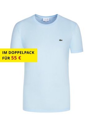 Leichtes T-Shirt mit kleiner Krokodil-Stickerei, Regular Fit