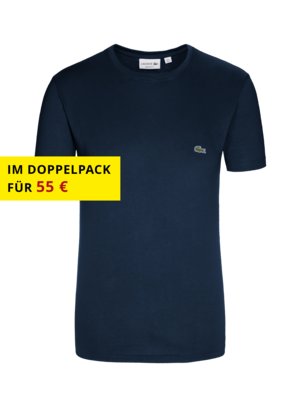 Leichtes T-Shirt mit kleiner Krokodil-Stickerei, Regular Fit