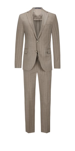 Anzug aus Schurwolle mit Streifenmuster, Shaped Fit