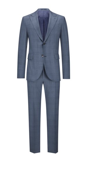 Anzug-aus-Schurwolle-mit-Glencheck-Muster,-Shaped-Fit