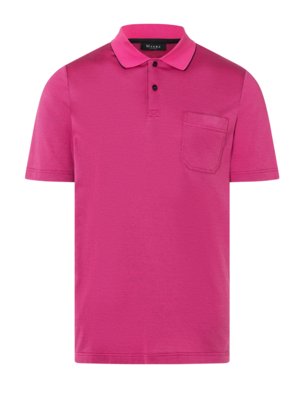 Softes Poloshirt in Bicolor-Optik mit Brusttasche