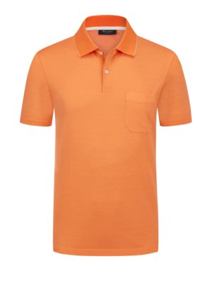 Softes-Poloshirt-in-Bicolor-Optik-mit-Brusttasche