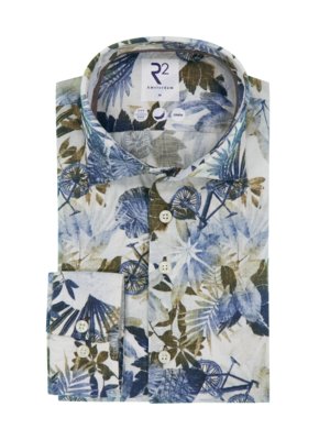 Sommer-Hemd aus Leinen-Mix mit floralem Print