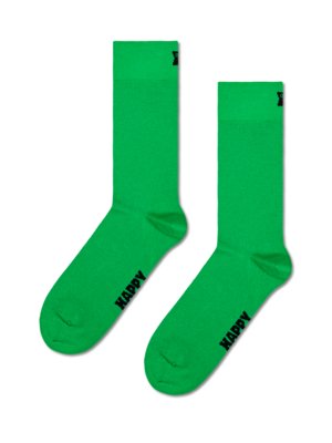 Unifarbene Socken mit Label-Stitching