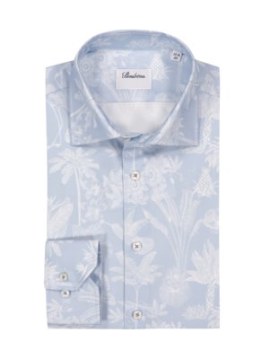 Hemd aus Twofold-Super-Baumwolle mit floralem Print, Slimline