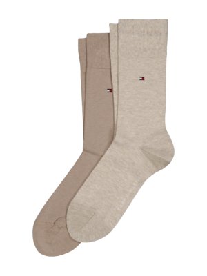 2er Pack wadenhohe Socken mit Logo-Details
