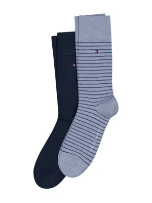2er Pack Socken mit Ringelstreifen und Unifarben